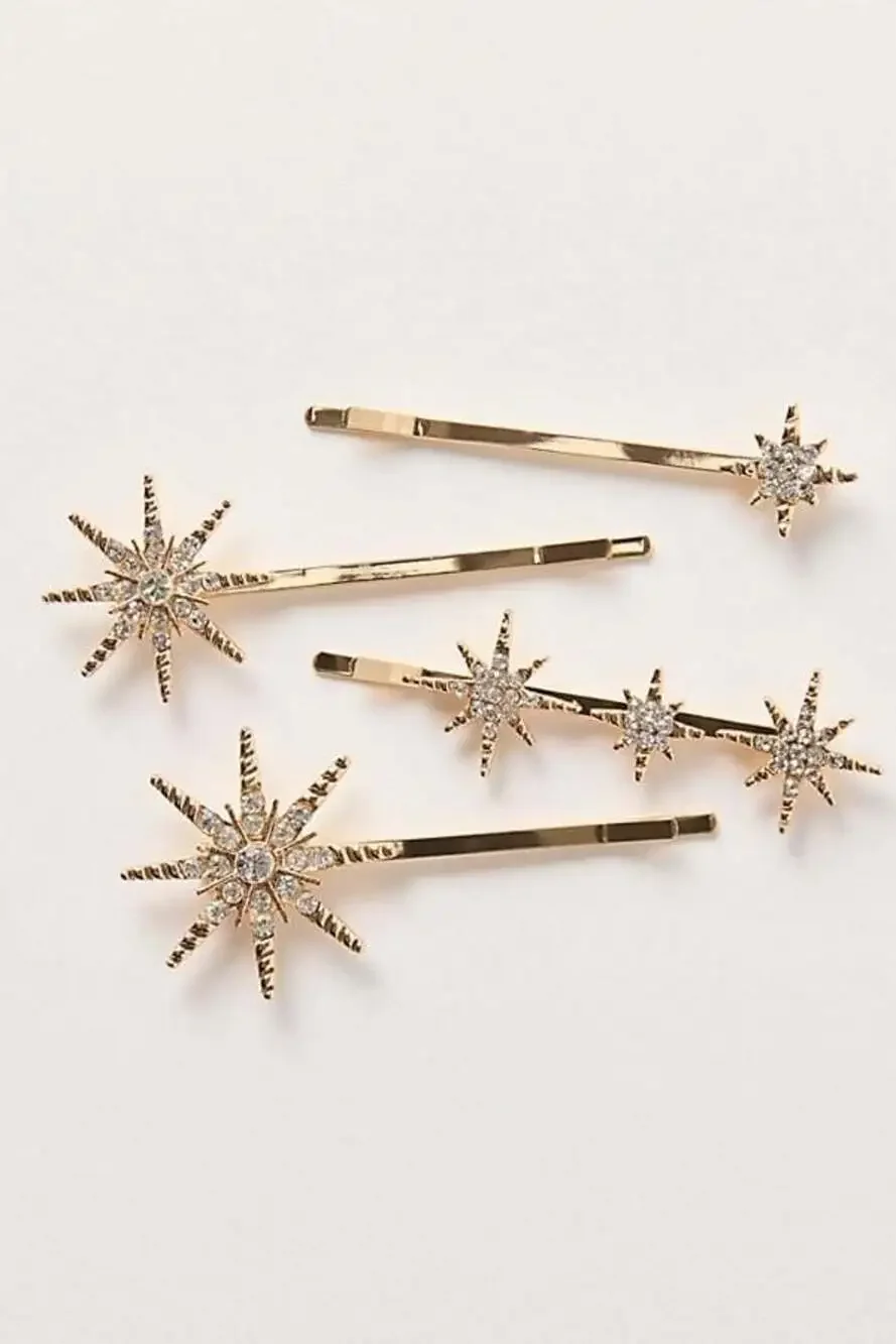 Free People Fly Me to the Moon Barrette in Gold $38 retail